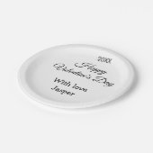 Frohen Valentinstag Name Liebe einfach Jahr stilvo Pappteller (Schrägansicht)