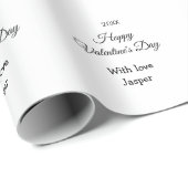 Frohen Valentinstag Name Liebe einfach Jahr Stylis Geschenkpapier (Rolleneckpunkt)