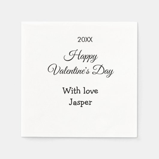 Frohen Valentinstag Name Liebe einfach Jahr Stylis Serviette (Vorderseite)