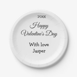 Frohen Valentinstag Name Liebe einfache Jahres sti Pappteller