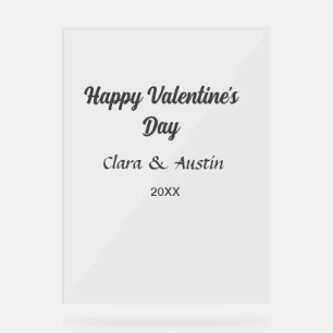 Frohen Valentinstag Namen Datum einfach minimal Acrylschild