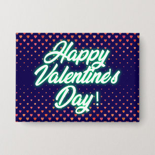 Frohen Valentinstag Neon-Design-23692 Button