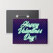Frohen Valentinstag Neon-Design-23692 Button (Vorderseite/Rückseite)