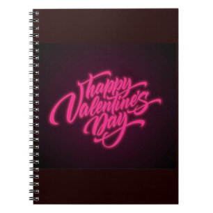 Frohen Valentinstag Neon-Design-23692 Notizblock
