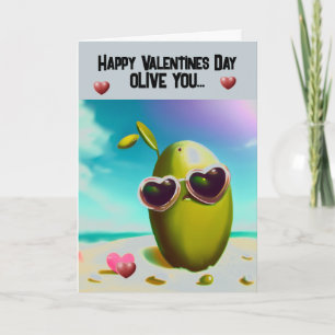 Frohen Valentinstag Olive You Valentine Feiertagskarte