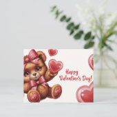 Frohen Valentinstag Ourson -6 Postkarte (Stehend Vorderseite)