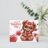 Frohen Valentinstag Ourson -8 Postkarte (Stehend Vorderseite)