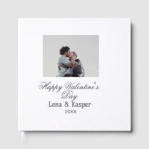 Frohen Valentinstag Paar Foto modern einfach Gästebuch