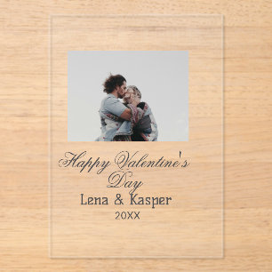 Frohen Valentinstag Paar Foto modern einfach t Acryleinladungen