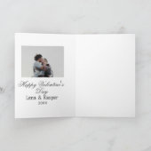 Frohen Valentinstag Paarfoto modern einfach t Karte (Innenseite)