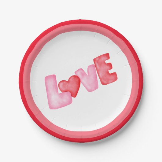 Frohen Valentinstag Pappteller (Vorderseite)