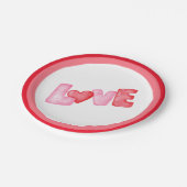 Frohen Valentinstag Pappteller (Schrägansicht)