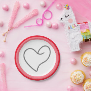Frohen Valentinstag Pappteller