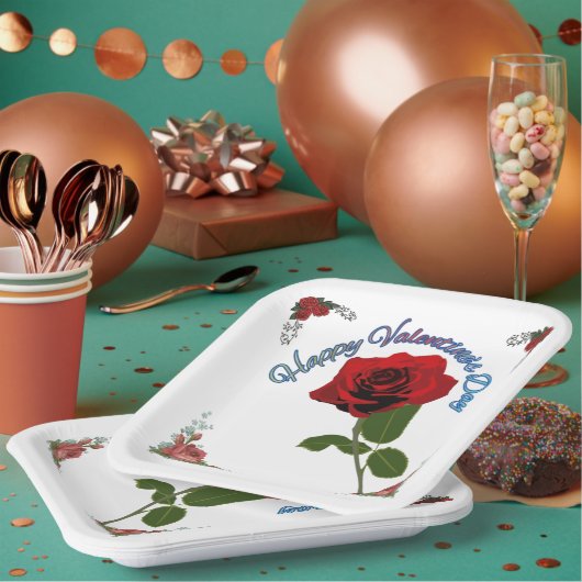 Frohen Valentinstag Pappteller (Multi)
