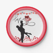 Frohen Valentinstag Pappteller (Vorderseite)