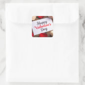 Frohen Valentinstag Quadratischer Aufkleber (Tasche)