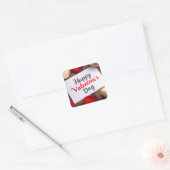 Frohen Valentinstag Quadratischer Aufkleber (Umschlag)