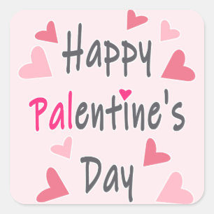 Frohen Valentinstag Quadratischer Aufkleber