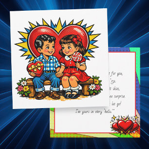 Frohen Valentinstag   Retro-Pop-Art-Vintage Karte