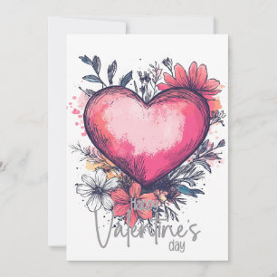 Frohen Valentinstag – Romantisches Herz & Garten Karte