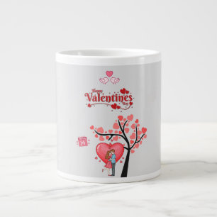 Frohen Valentinstag – romantisches Paar  Jumbo-Tasse