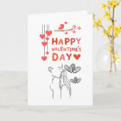 Frohen Valentinstag – romantisches Paar Karte (Gelbe Blume)