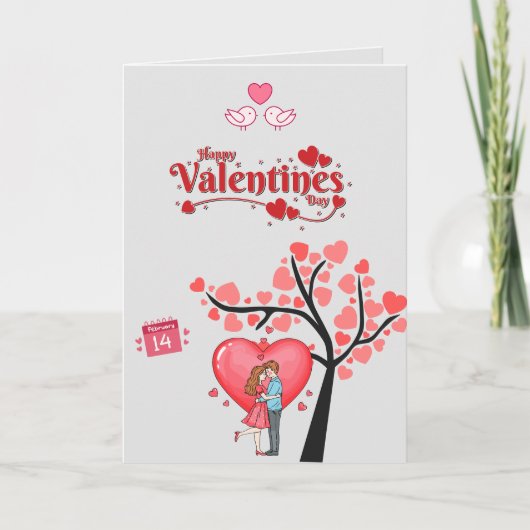 Frohen Valentinstag – romantisches Paar Karte (Vorderseite)
