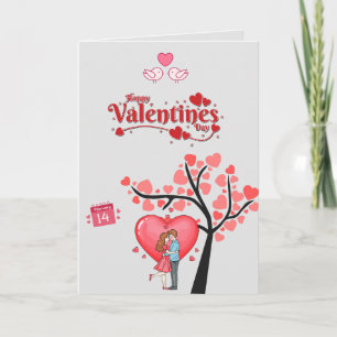 Frohen Valentinstag – romantisches Paar  Karte