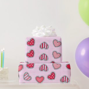 Frohen Valentinstag Romantisches rotes Herz-Andenk Geschenkpapier
