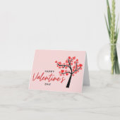 Frohen Valentinstag Rosa Design Dankeskarte (Vorderseite)