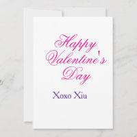 Frohen Valentinstag rosa lila xoxo Liebe Name c