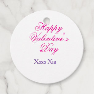Frohen Valentinstag rosa lila xoxo Liebe Name c Geschenkanhänger
