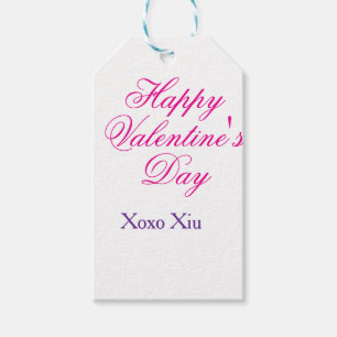 Frohen Valentinstag rosa lila xoxo Liebe Name c Geschenkanhänger
