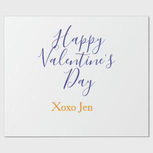 Frohen Valentinstag rosa lila xoxo Liebe Name c Geschenkpapier