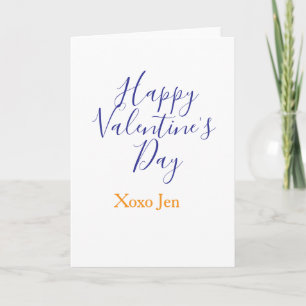 Frohen Valentinstag rosa lila xoxo Liebe Name c Karte