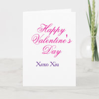 Frohen Valentinstag rosa lila xoxo Liebe Name c