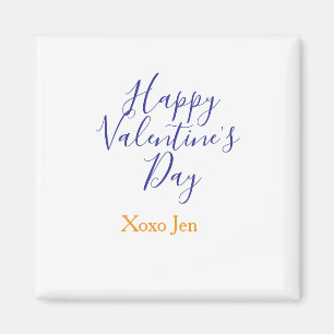 Frohen Valentinstag rosa lila xoxo Liebe Name c Magnet