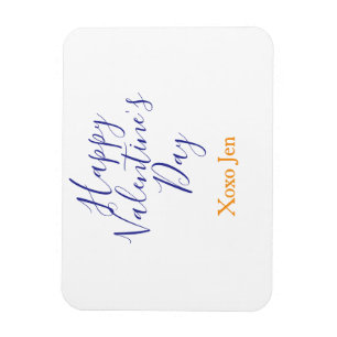 Frohen Valentinstag rosa lila xoxo Liebe Name c Magnet