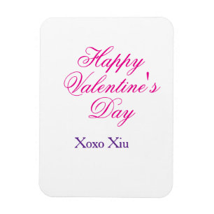 Frohen Valentinstag rosa lila xoxo Liebe Name c Magnet