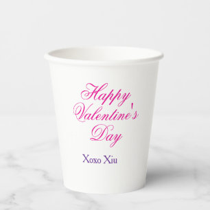 Frohen Valentinstag rosa lila xoxo Liebe Name c Pappbecher