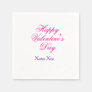 Frohen Valentinstag rosa lila xoxo Liebe Name c Serviette