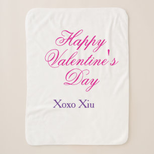 Frohen Valentinstag rosa lila xoxo Liebe Name c Sherpadecke