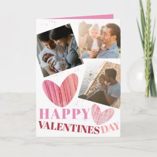Frohen Valentinstag Rosa Moderne Herzen Karte