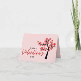 Frohen Valentinstag Rosa & Rote Herzen Feiertagskarte