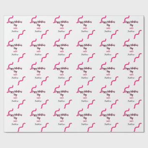 Frohen Valentinstag rosa schwarze Spirale fett Buc Geschenkpapier