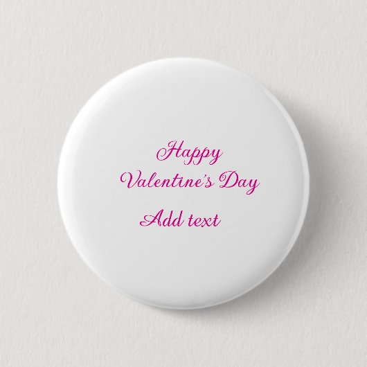 Frohen Valentinstag rosa Text Namensnachricht Button (Vorderseite)