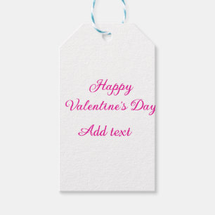 Frohen Valentinstag rosa Text Namensnachricht Geschenkanhänger