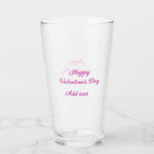 Frohen Valentinstag rosa Text Namensnachricht Glas