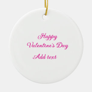 Frohen Valentinstag rosa Text Namensnachricht Keramik Ornament
