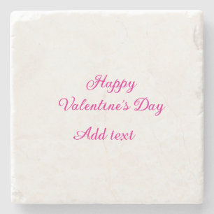 Frohen Valentinstag rosa Text Namensnachricht Steinuntersetzer